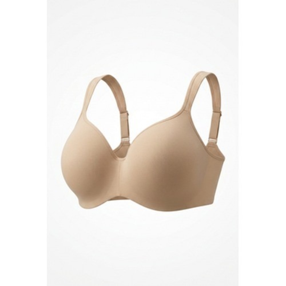 Cacique Bra Womens 46DDD Beige Smooth Balconette Underwire Padded Seamless Plus